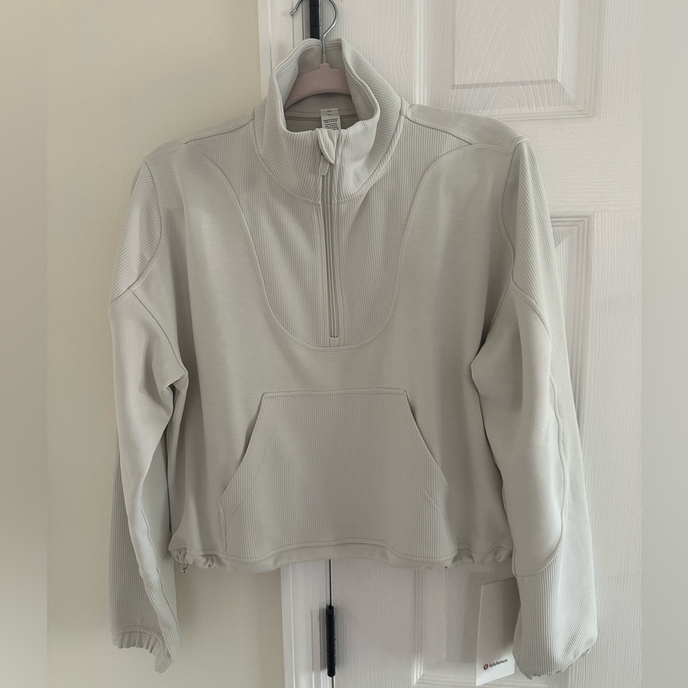 NWT Lululemon Athletica brushed softstreme ribbed half zip